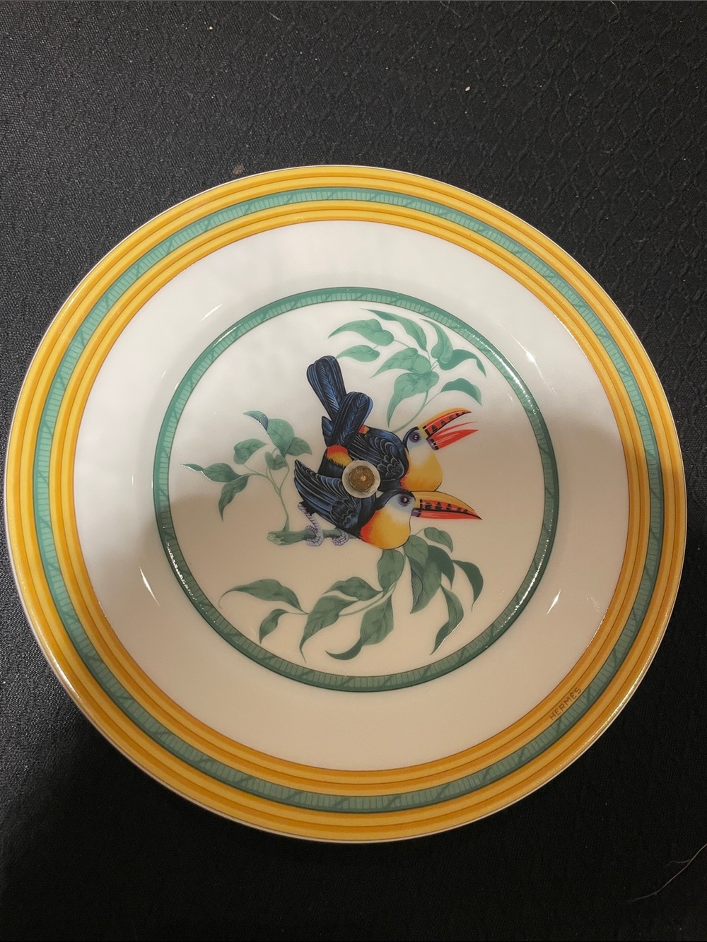 Hermes Toucan cake plate
